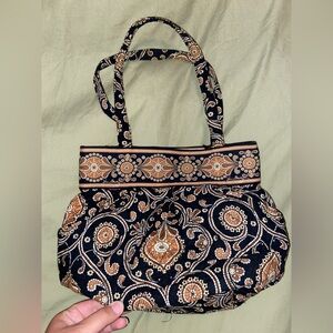 Vera Bradley Black and Brown Paisley Women's Bag